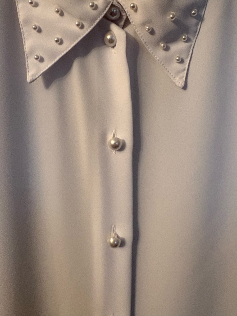 2for$15🌸-Vintage Pearl-Collar Cream Blouse - Vintage - Picture 4 of 9